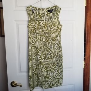Perceptions NY Green and White Dress